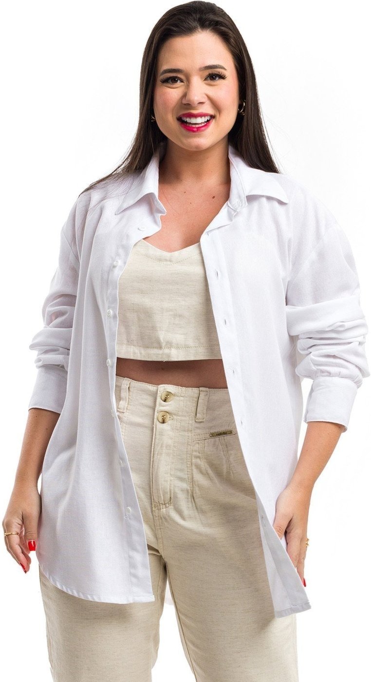 Imagem principal Camisa Oversized Restrito Jeans De Linho branco Restrito Jeans branco