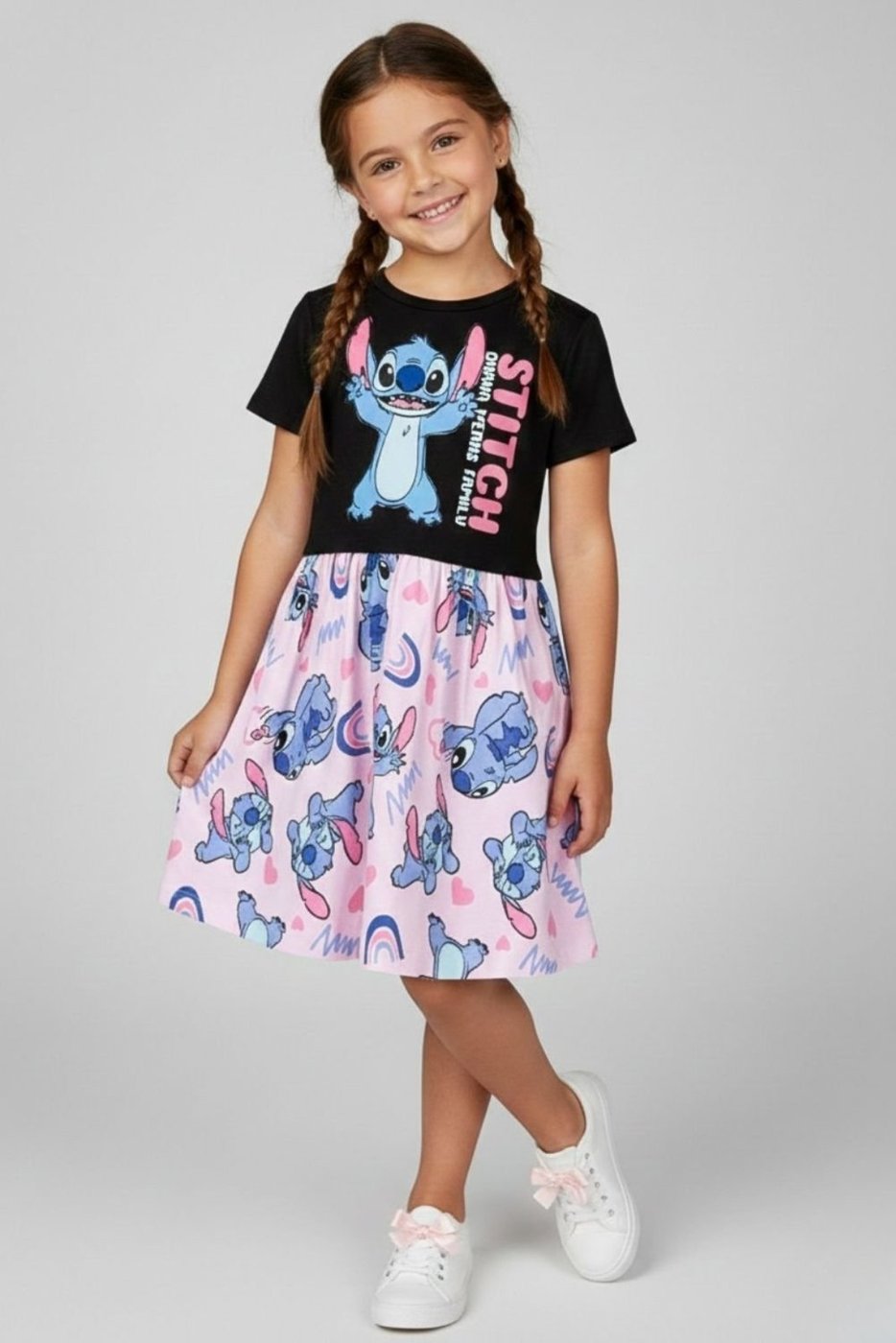 Imagem principal Infantil - Vestido Disney Feminino Estampado Stitch preto Disney preto