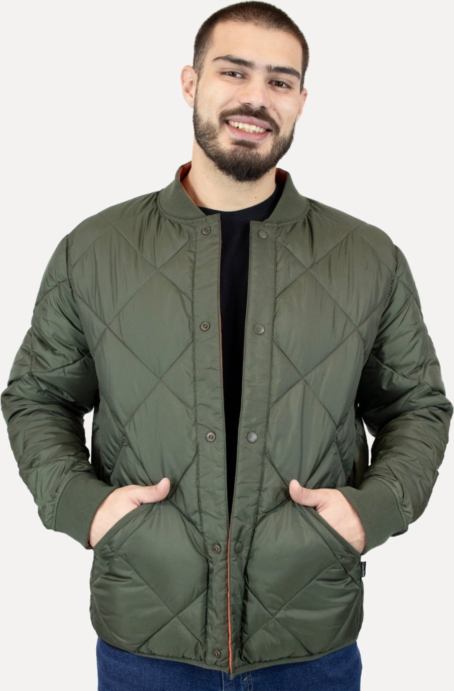 Imagem principal Jaqueta Calvin Klein Jeans Dupla Face Bomber Reversivel verde oliva Calvin Klein verde oliva