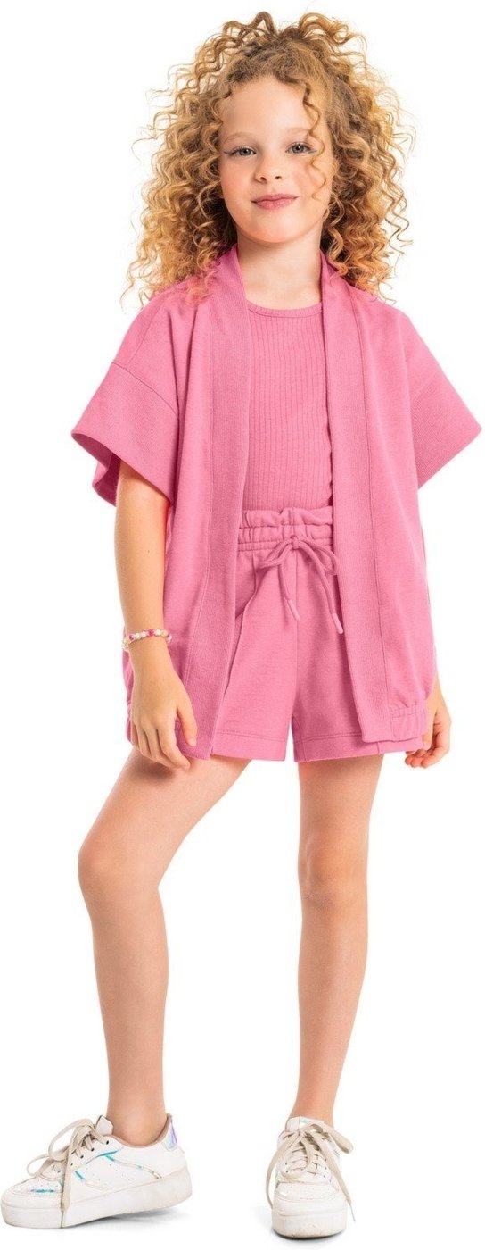 Imagem principal Infantil - Kimono Oversize Juvenil em Moletom Gloss Rosa Pink pink rosa Gloss pink rosa