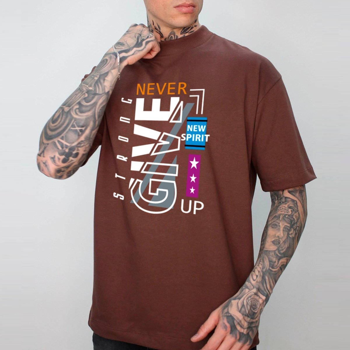 Imagem principal Camiseta Ousy Never Give Up Oversized Unissex preto ousy preto