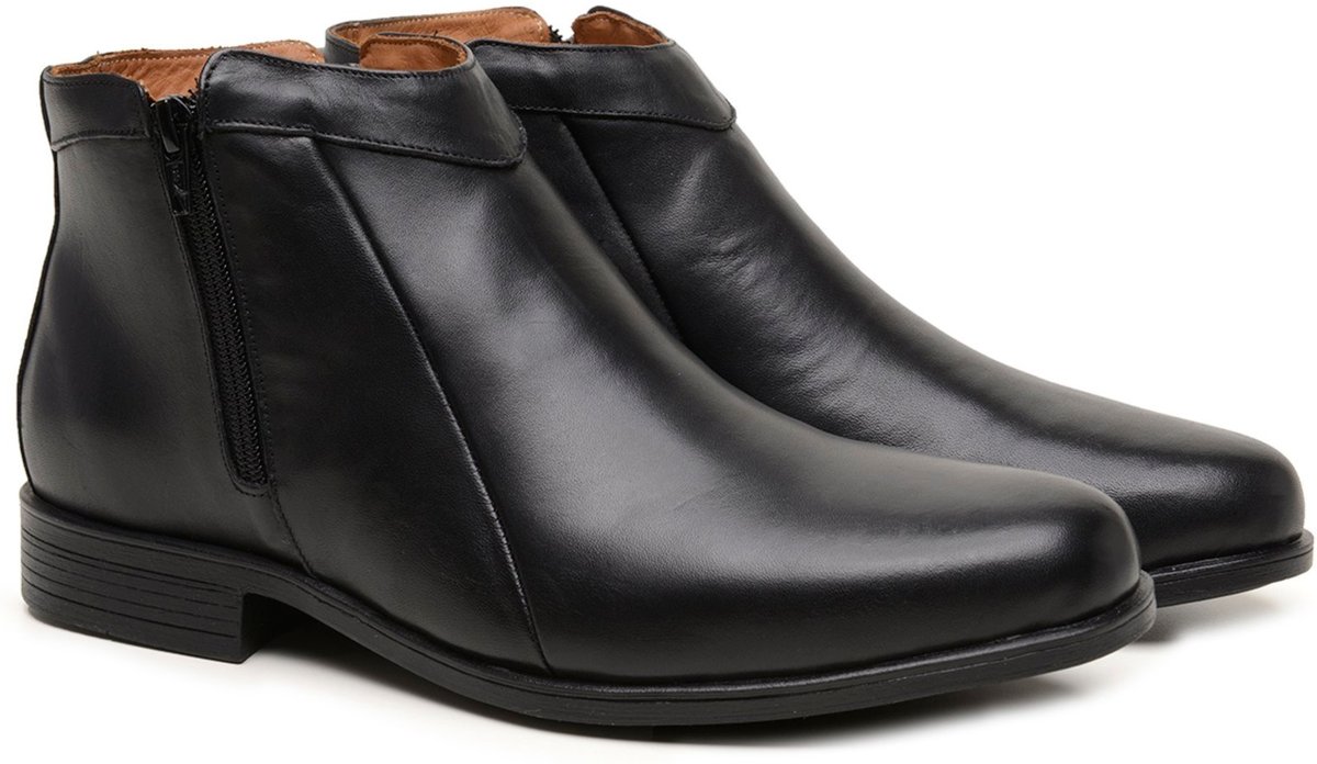 Imagem principal Bota Social Masculina Anna Andrade De Couro Zíper Lateral Versátil Botina Conforto preto Anna Andrade preto