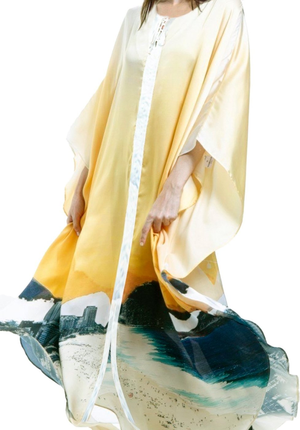 Vestido KAFTAN Longo Crepe Estampado EXCLUSIVO RJ