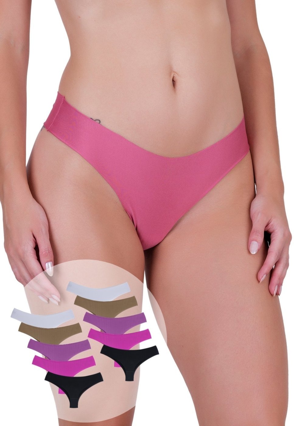 Kit 10 Calcinhas Femininas Sem Costura Microfibra Corte a Laser Invisível Sob a Roupa