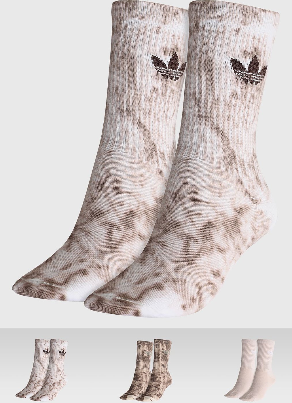 Kit 3pçs Meia adidas Originals Cano Alto Tie Dye Trefoil