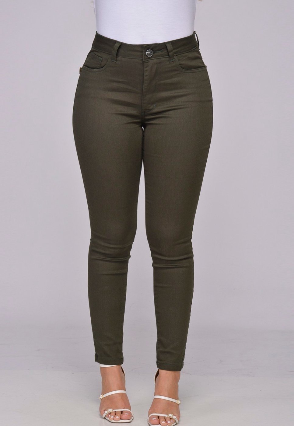 Calça Sarja Feminina Skinny Cintura Alta Elastano 7914