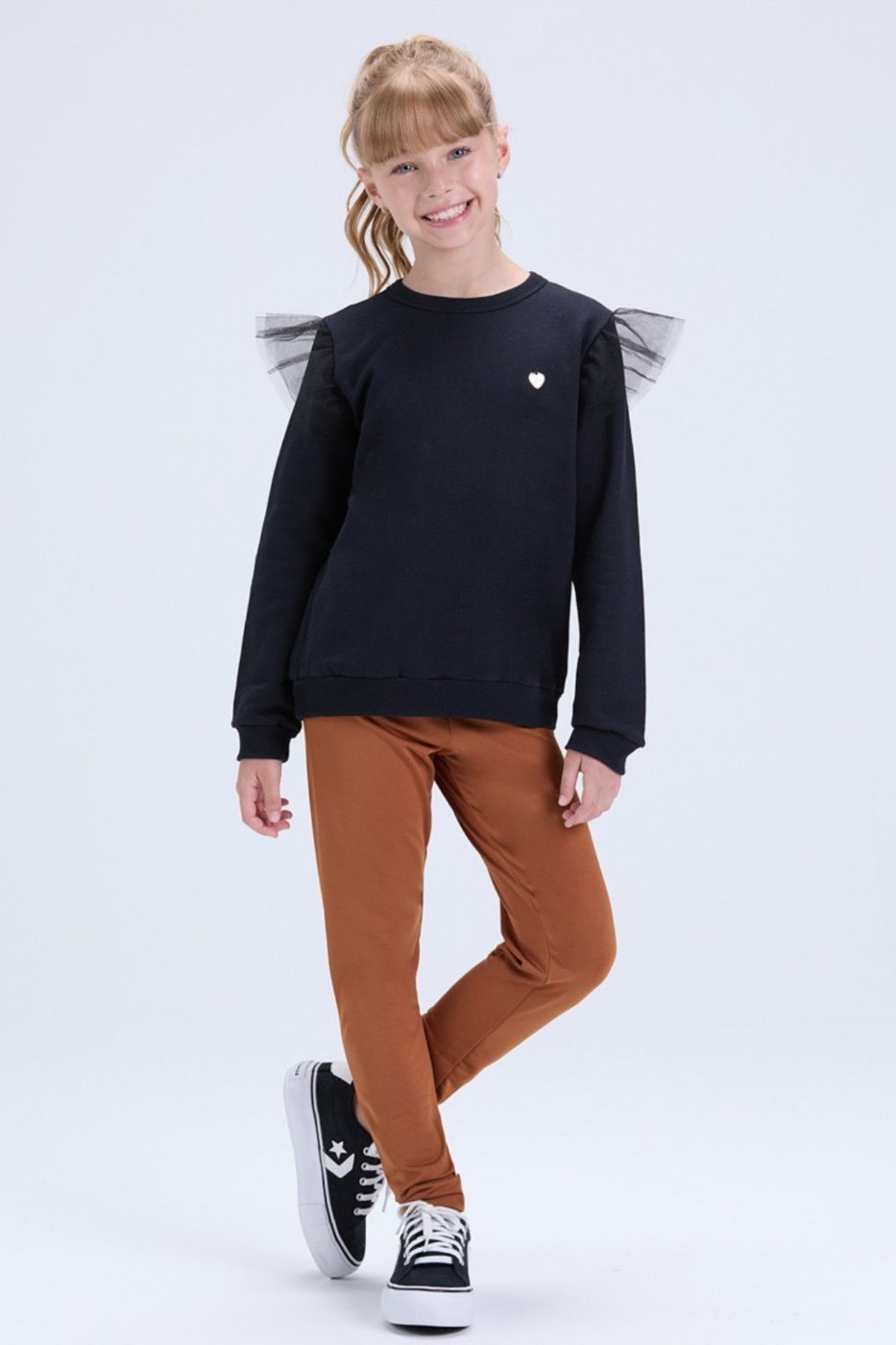 Imagem principal Infantil - Conjunto Feminino de Inverno Moletom com Babado em Tule VIDA COSTEIRA off-white VIDA COSTEIRA off-white