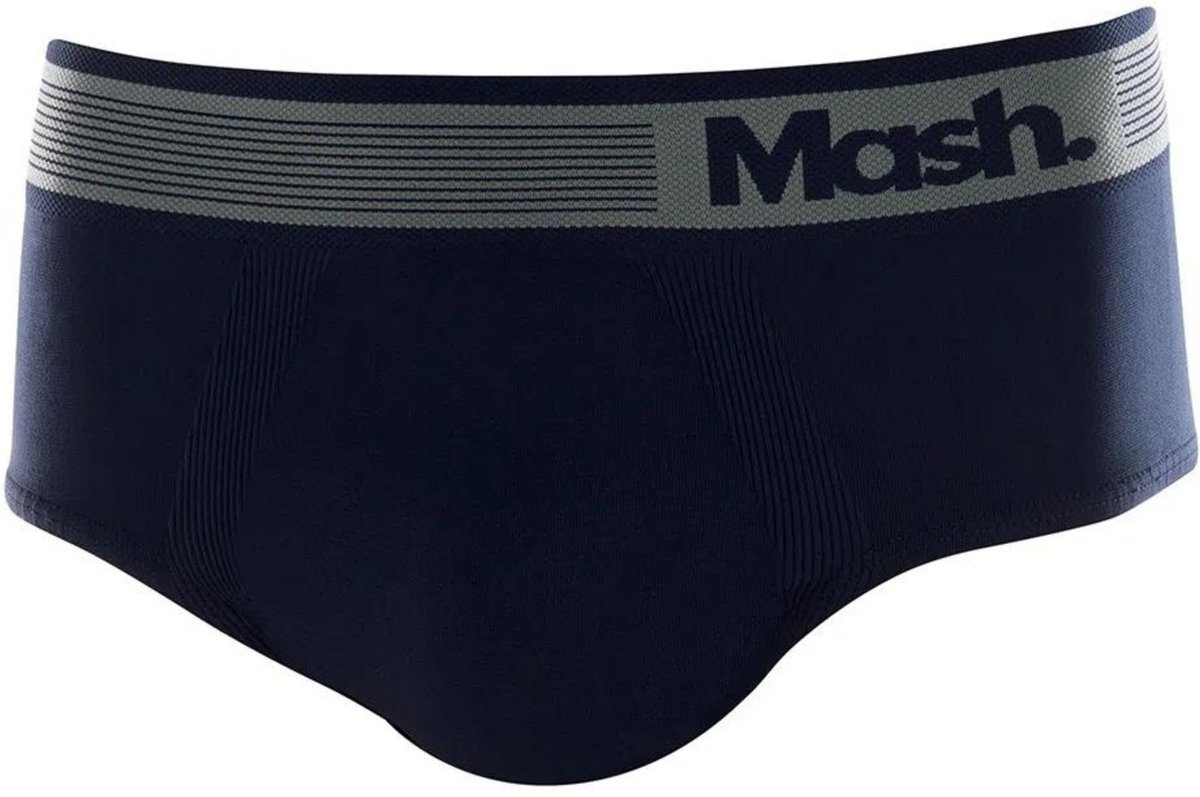 Imagem principal Cueca Slip Sem Costura Mash Masculina Microfibra Elástico Branco M azul MASH azul