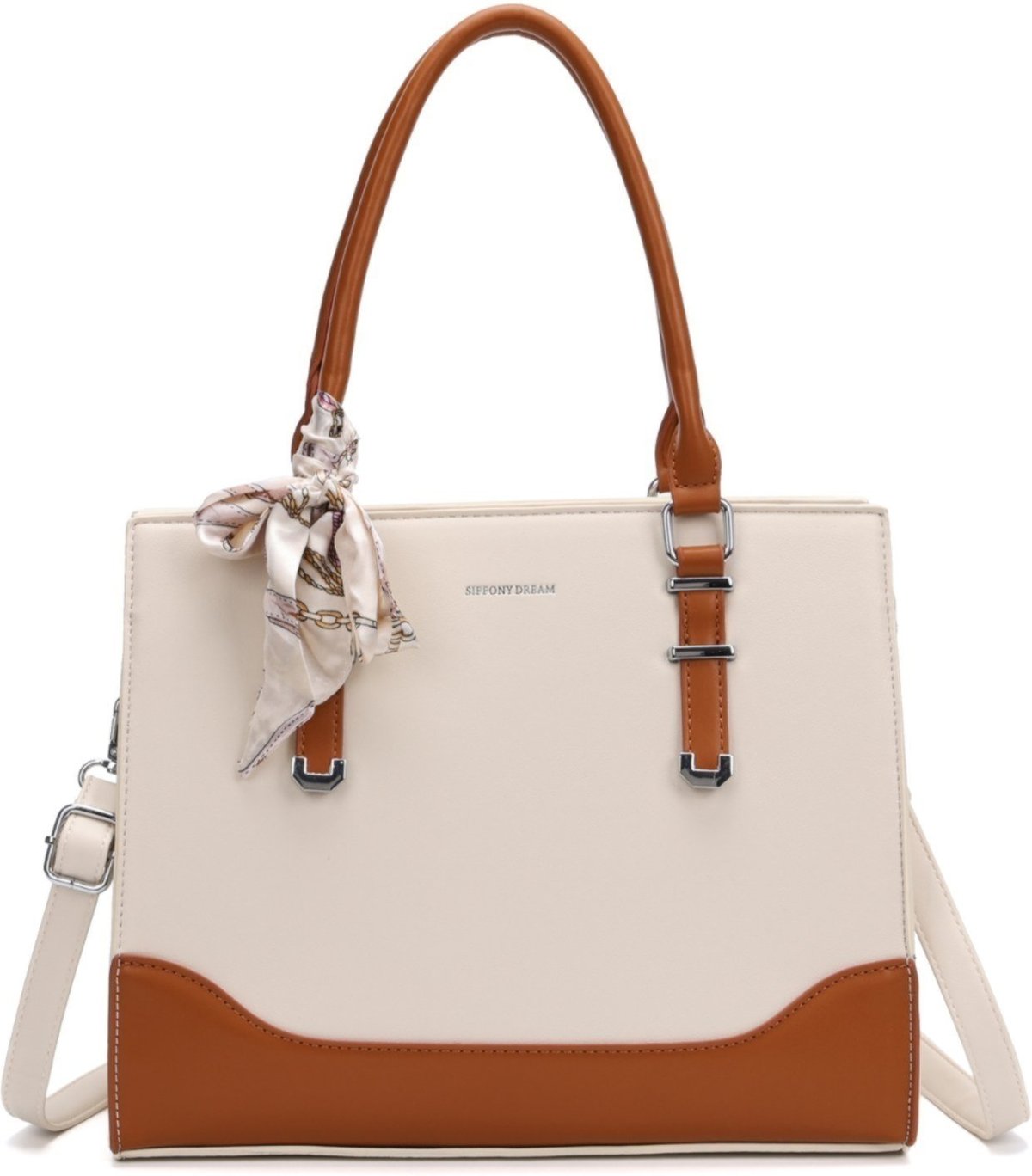 Bolsa De Ombro Couro Social Media Alça Transversal Moderna - Off White