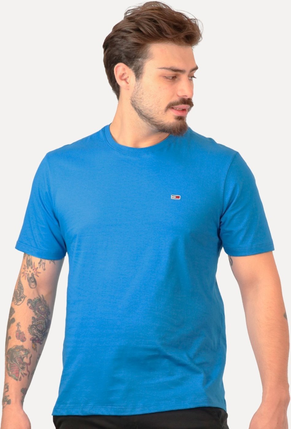 Imagem principal Camiseta Tommy Jeans Masculina Slim C-Neck Flag Royal azul Tommy Jeans azul