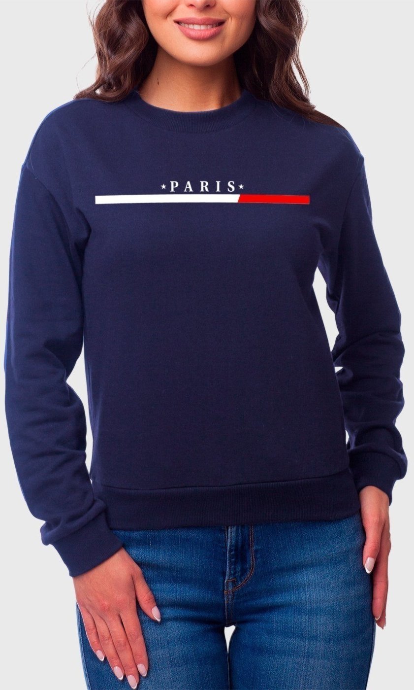 Imagem principal Moletom Gola Redonda Feminino Flanelado Estampa Paris Benellys azul marinho Benellys azul marinho