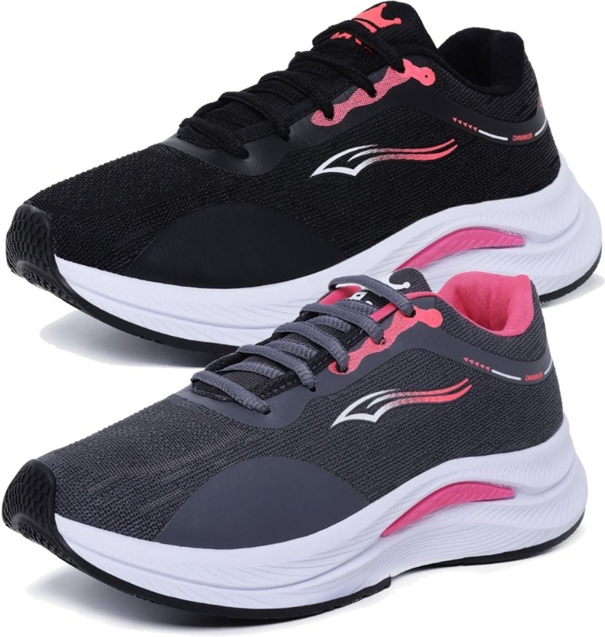 Kit 2 Tênis Feminino Academia Caminhada Esportivo Leve Macio e Grafite