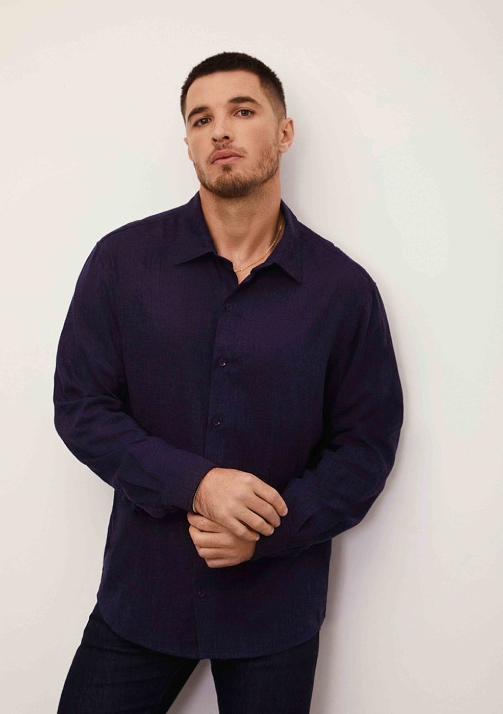 Imagem principal Camisa Iódice Decote V Manga Longa Padrao azul azul