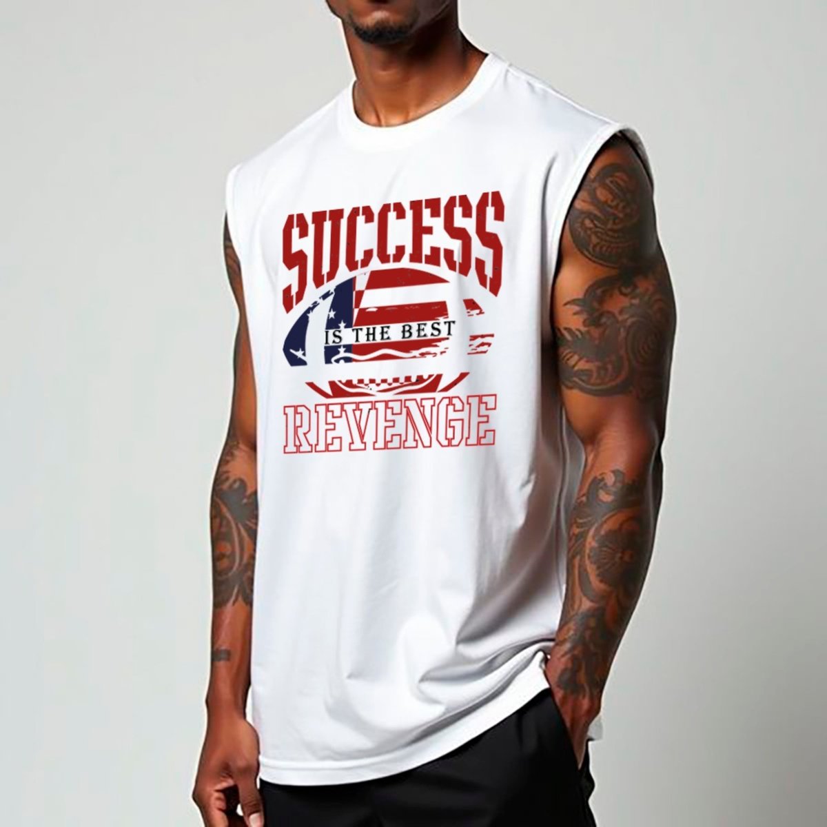 Imagem principal Camiseta Regata Machão Ousy Success Is The Best Revenge Oversized Masculina preto preto