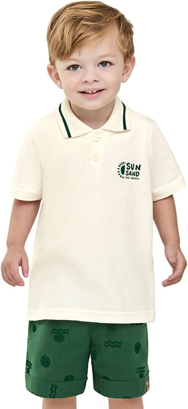 Imagem principal Infantil - Conjunto Menino Polo Sol Elian bege Elian bege