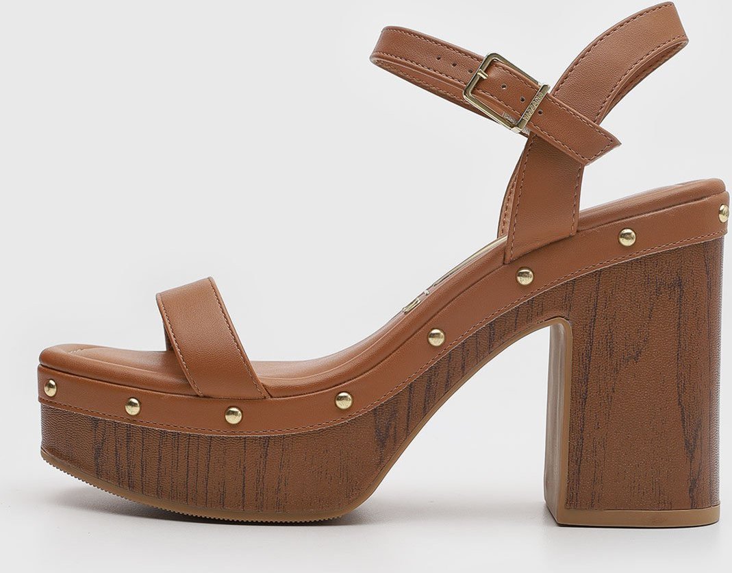 Sandália Feminina Vizzano Salto Bloco Tachas