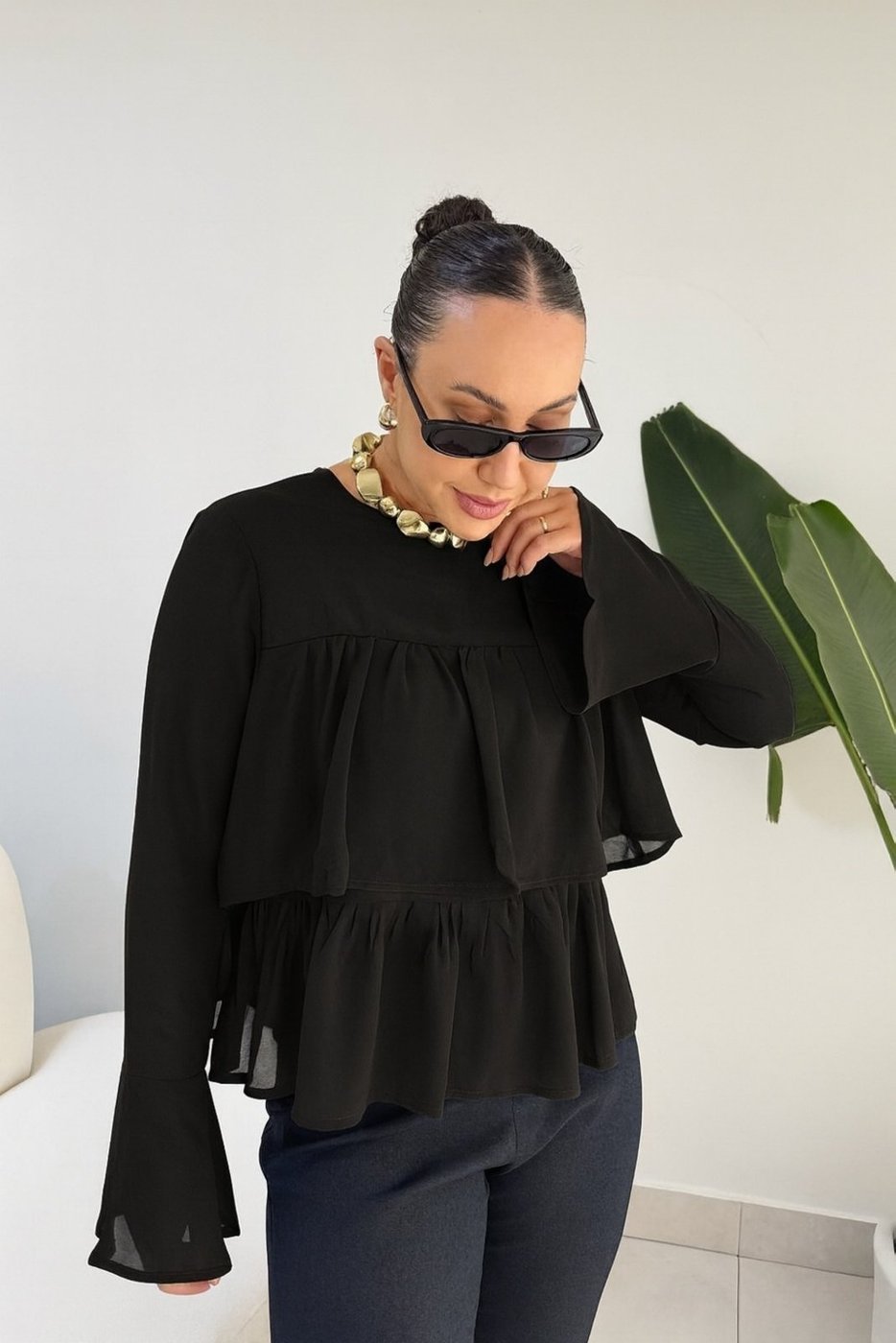 Imagem principal Bata Vanibele Chiffon preto Vanibele preto