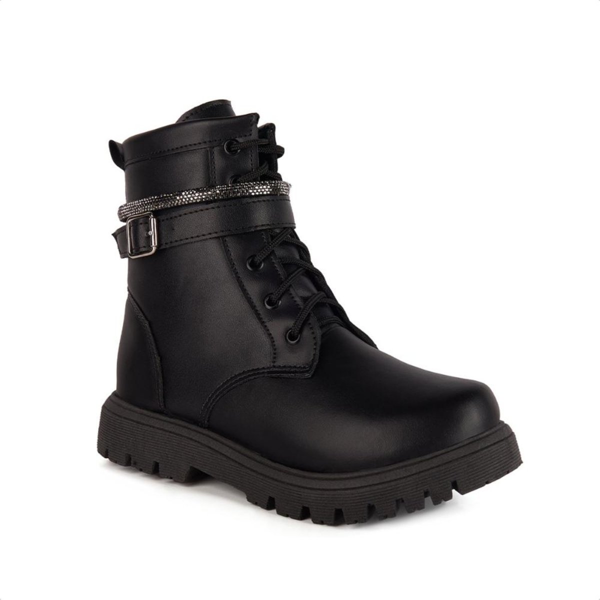 Imagem principal Infantil - Bota Coturno Tratorado Tira de Strass Menina Fashion preto Menina Fashion preto
