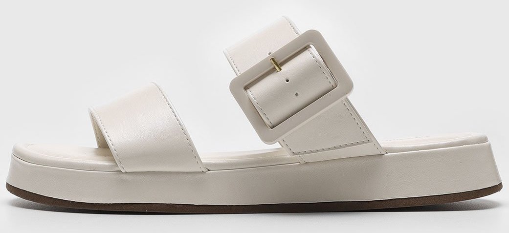 Rasteira Papete Via Mia Lisa Off-White