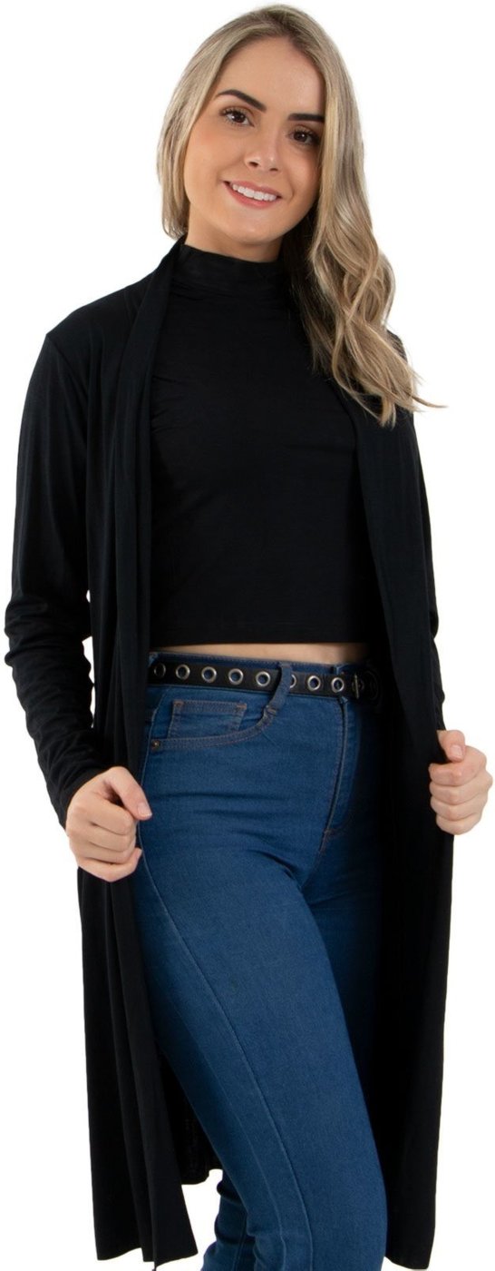 Imagem principal Cardigan Rioutlet Viscolycra Liso preto Rioutlet preto