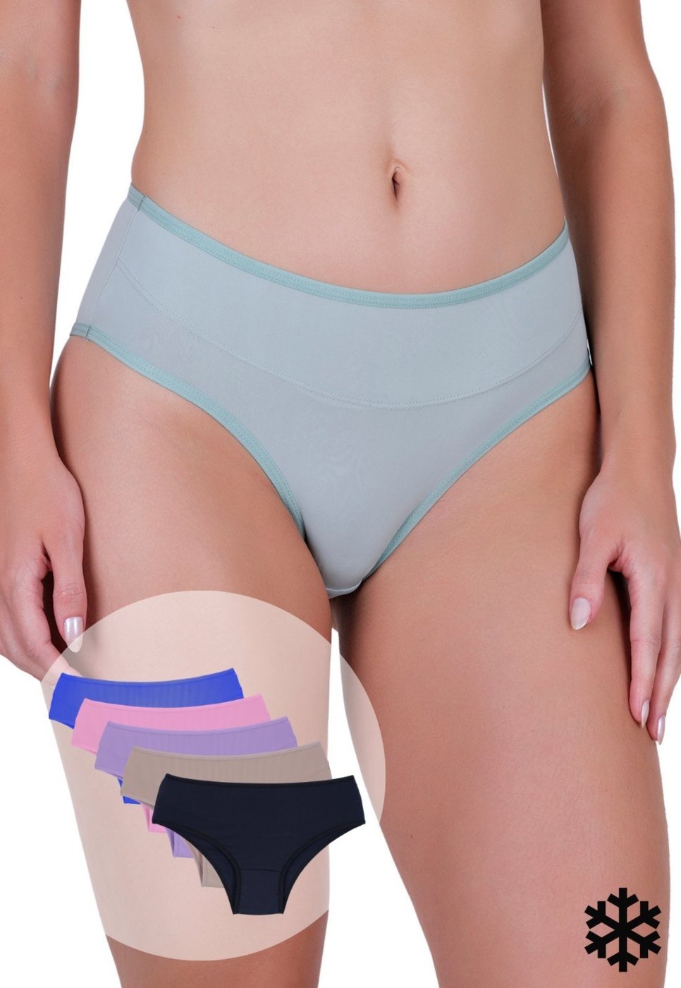 Imagem principal Kit 5 Calcinhas Femininas Microfibra Graciosa Cintura Alta Conforto Diário Concept Lingerie multicolorido Concept Lingerie multicolorido