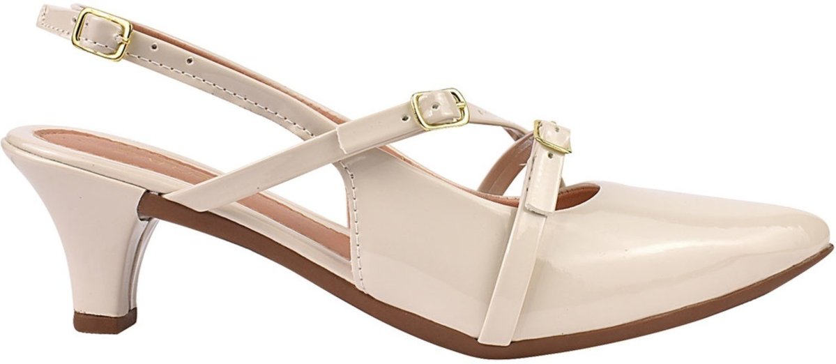 Imagem principal Scarpin Verniz Salto Médio Slingback Verniz Off White ZATURE STORES off-white white ZATURE STORES off-white white