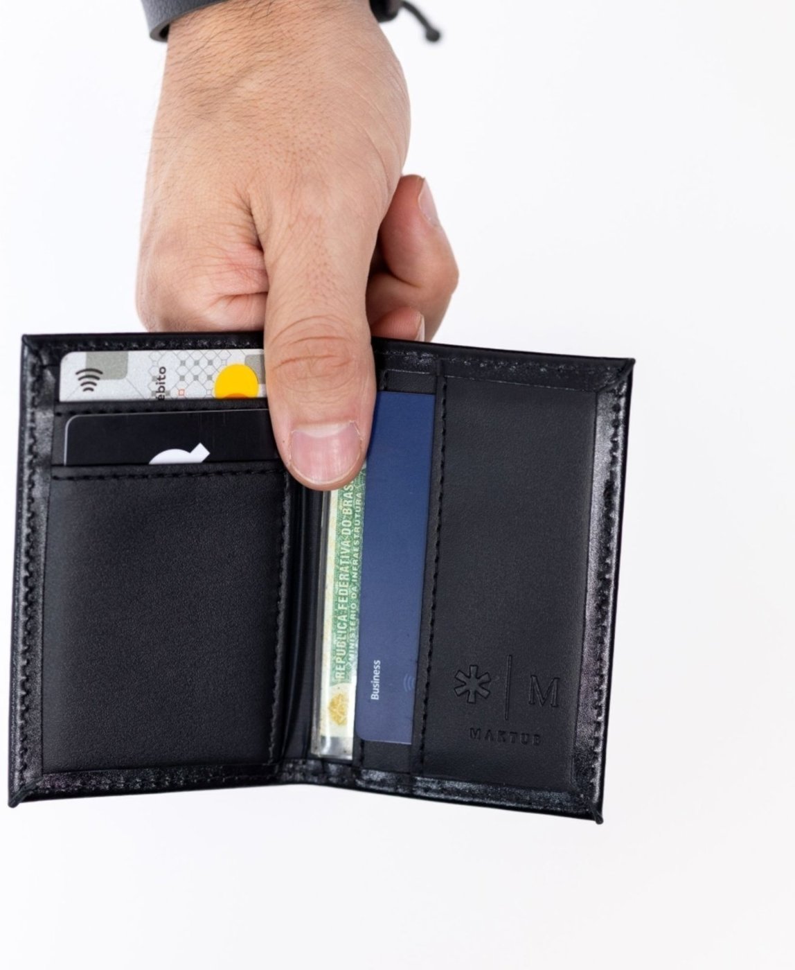 Carteira Masculina Feminina Vertical Slim Couro Cor marca Maktub modelo Africa