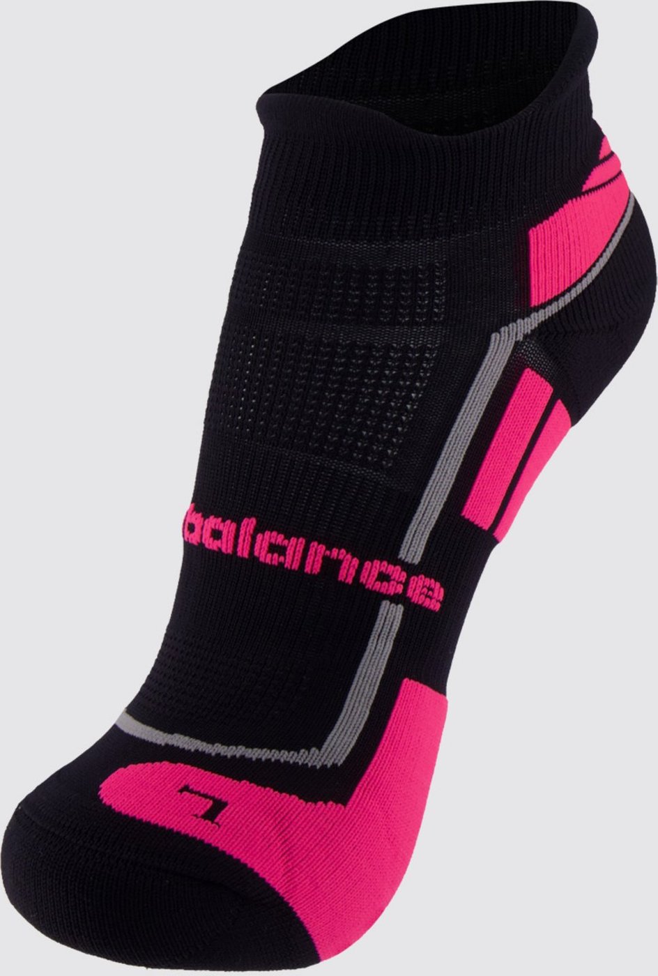 Meia New Balance Cano Invisível Feminina Preta e Rosa