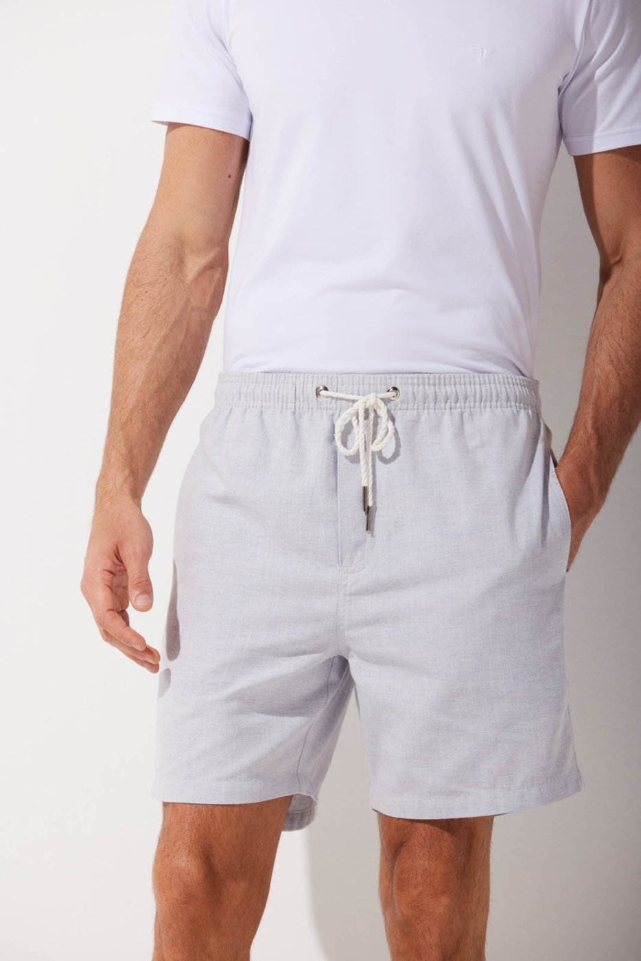 Imagem principal Bermuda Sarja Traymon Cós Elástico Mescla azul Traymon azul