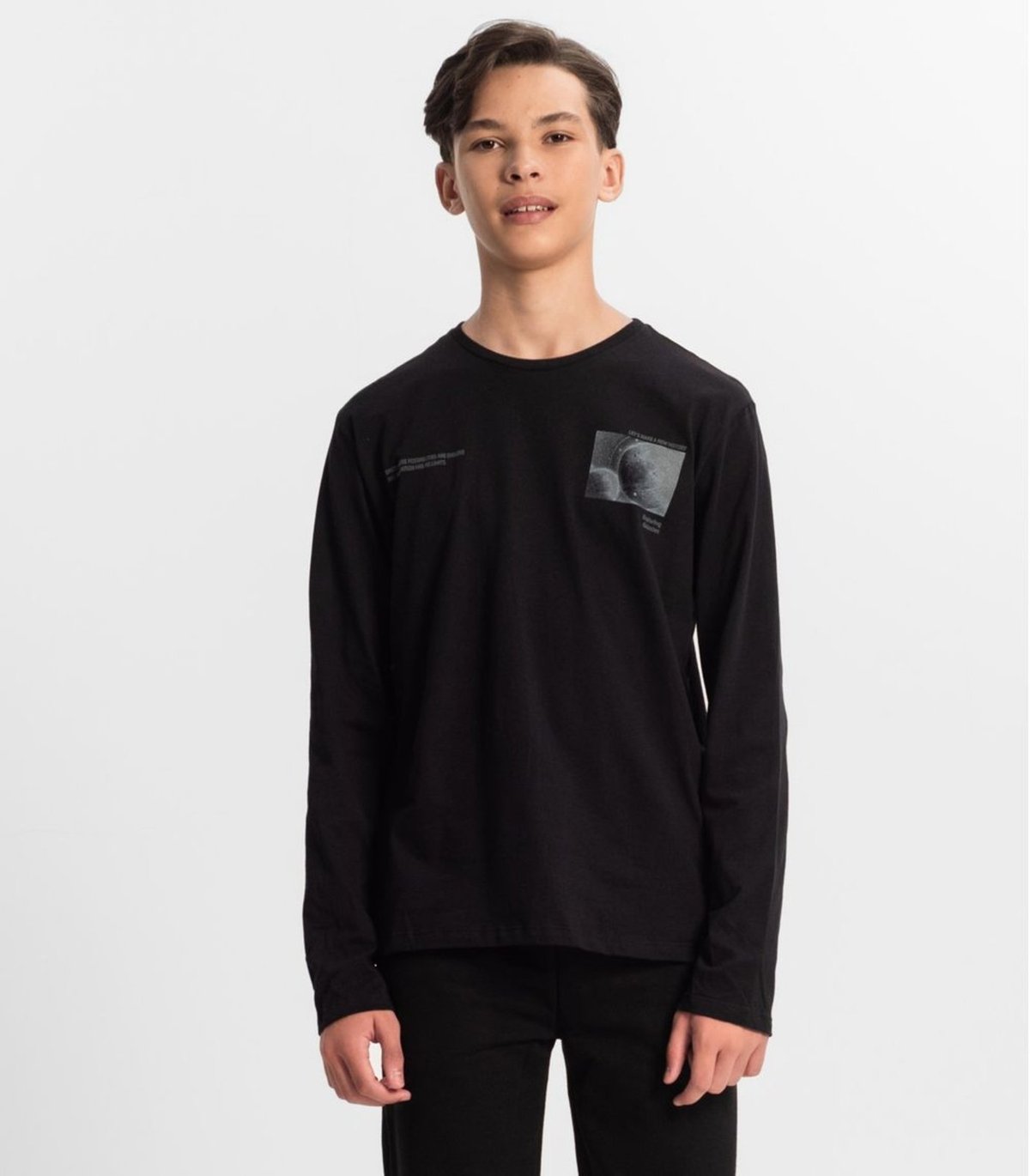 Imagem principal Infantil - Camiseta Juvenil Menino Manga Longa Minty preto MINTY preto