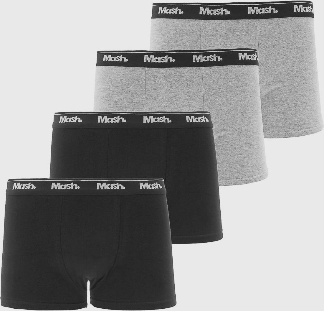 Imagem principal Kit 4pçs Cueca MASH Boxer Logo Preta preto MASH preto