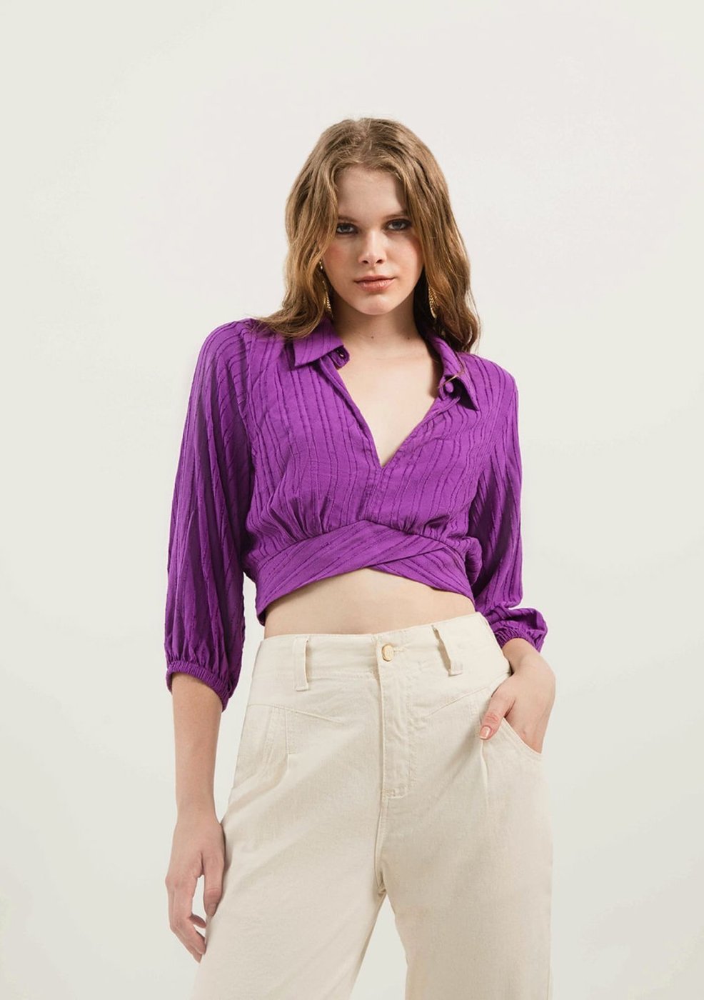 Imagem principal Camisa Zinco Manga Longa Com Transpasse roxo Zinco roxo