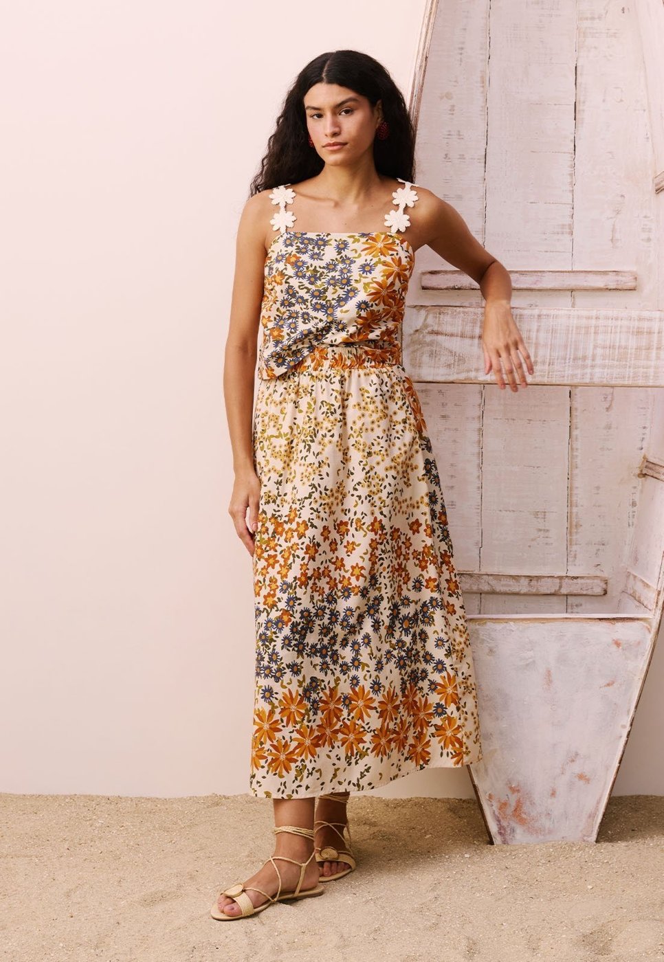 Saia Midi Estampada Jambú