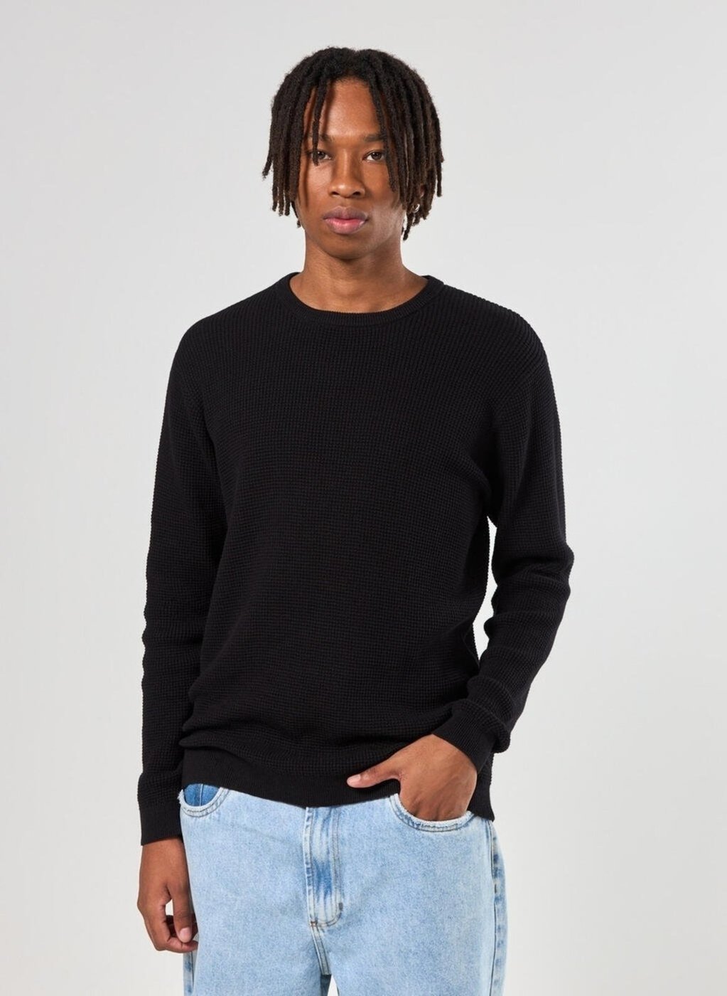 Blusa De Tricô Com Textura Waffle