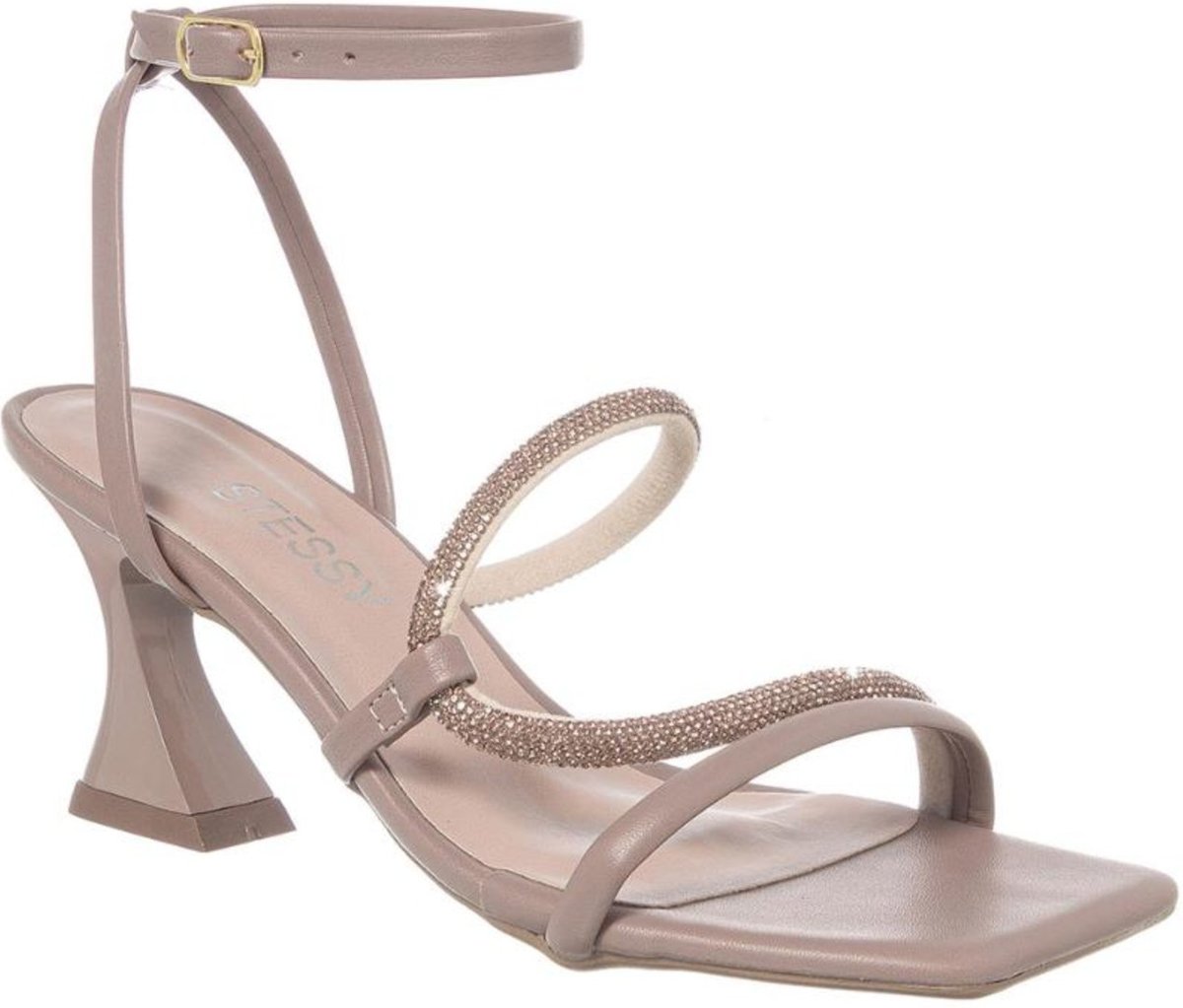 Imagem principal Sandalia Feminina Salto Taça Strass Festa Original Luxo Moda Capuccino caramelo caramelo