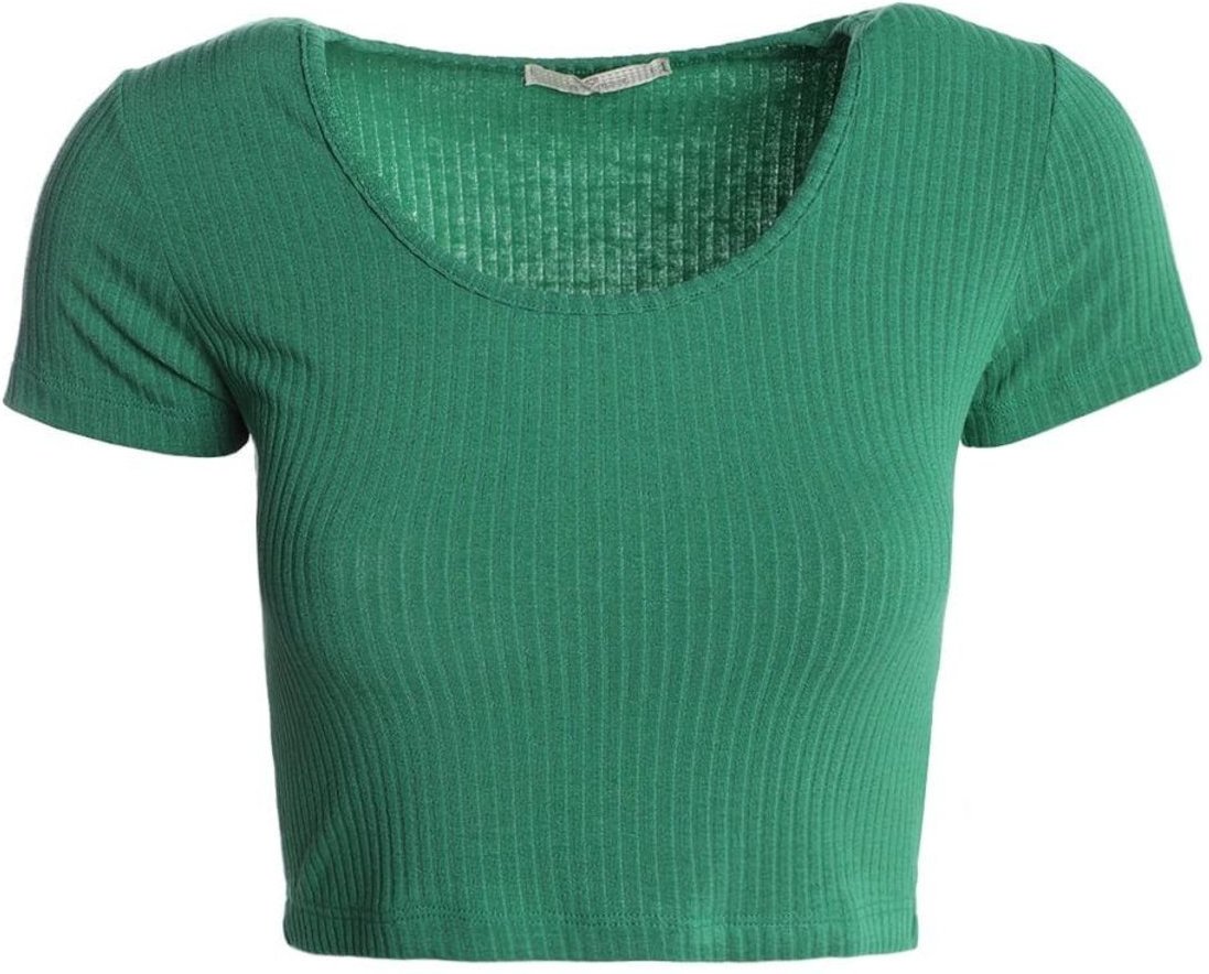 Imagem principal Blusa Canelada Cropped Manga Autentique Feminina verde Autentique verde