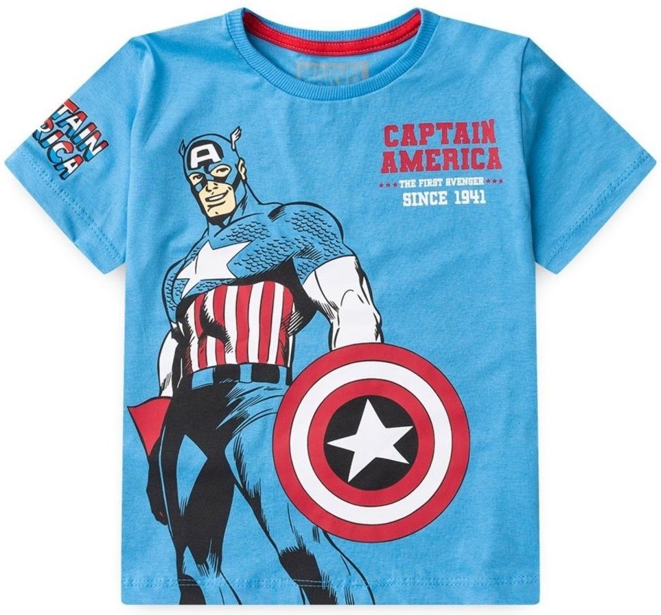 Imagem principal Infantil - Camiseta Disney Masculino Manga Curta Capitão América Marvel azul Marvel azul