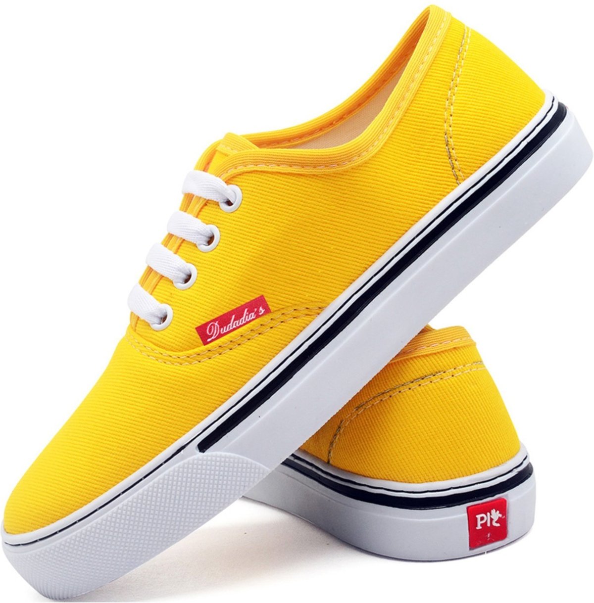 Tênis Feminino Old Scholl Casual Lona Polo Blu Leve na cor Amarelo