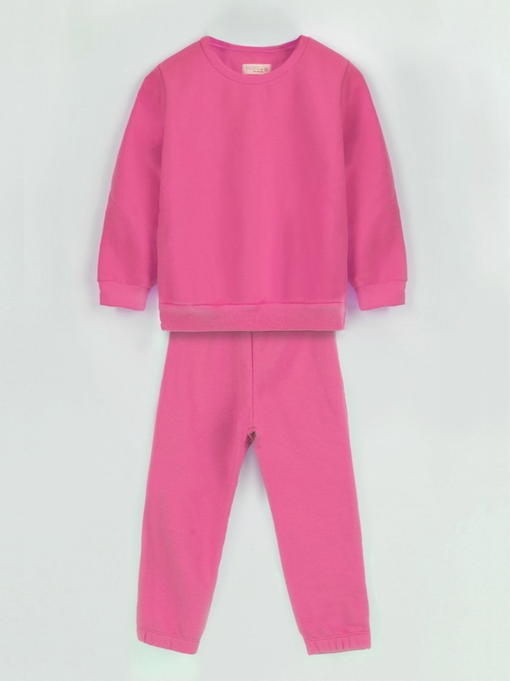 Imagem principal Infantil - Conjunto Bugbee Menina Liso Blusa Manga Comprida Gola Redonda Calça Moletom Felpado Mosqueta rosa Bugbee rosa