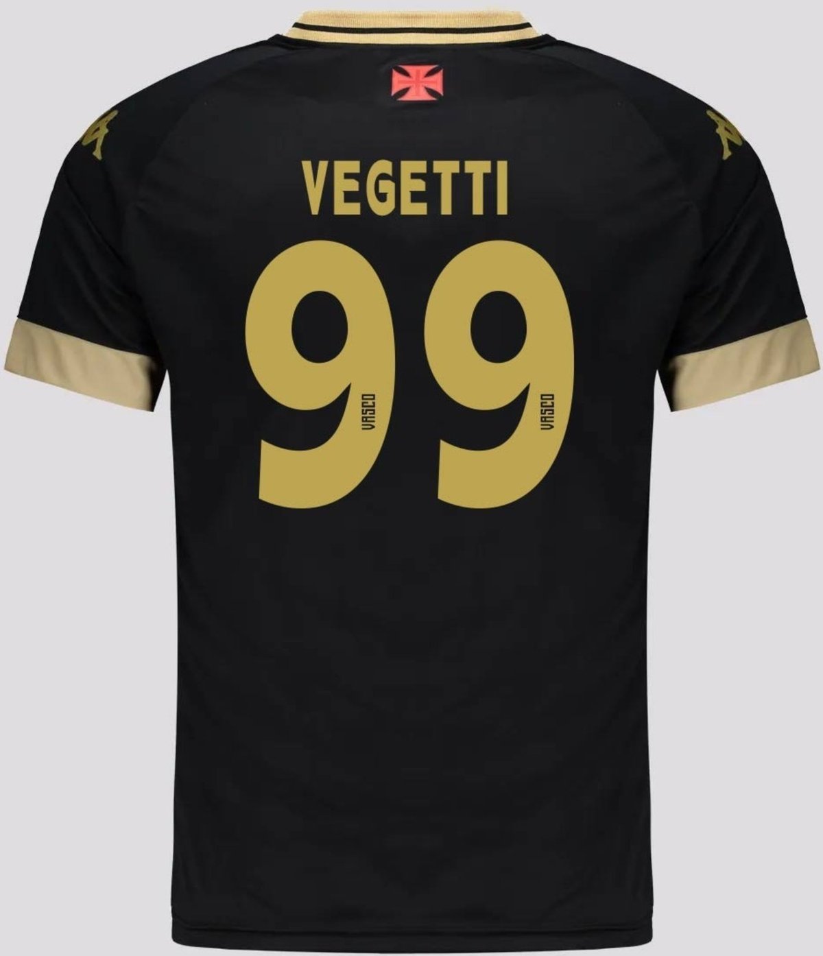 Imagem principal Camisa Kappa Vasco Supporter UP Preta e Dourada 99 Vegetti preto Kappa preto
