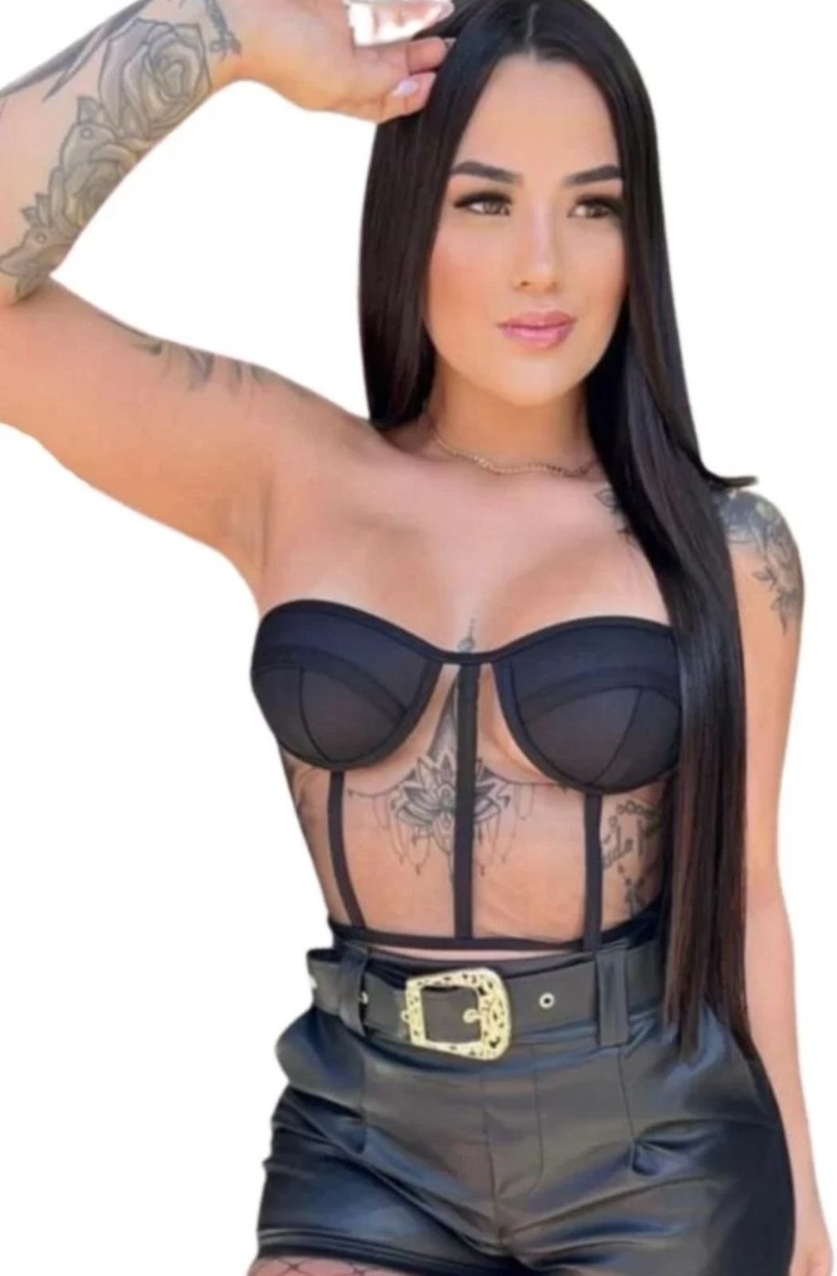 Imagem principal Cropped Blusa Summer Body Feminino 3d Corselete Tomara Que Caia Tule preto Summer Body preto