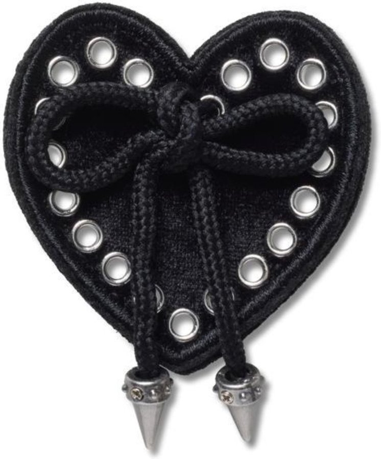 Infantil - Jibbitz™ Coração Preto Com Laço Única