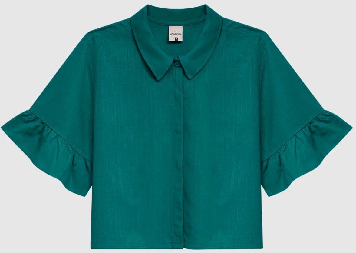 Imagem principal Camisa Cropped Feminina Manga Com Babado Em Viscolinho Malwee vermelho Malwee vermelho