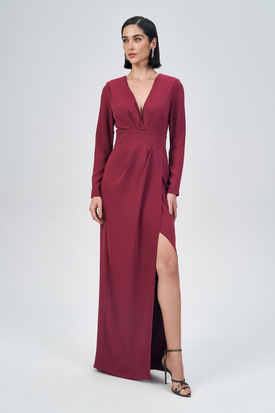 Vestido Longo Fenda Lateral Feminino Acostamento