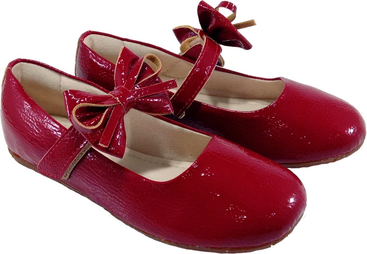 Imagem principal Infantil - Sapatilha Menina Fechamento Fácil Laço Removível Sapato Boneca Kimey Verniz Vermelho branco Kimey branco