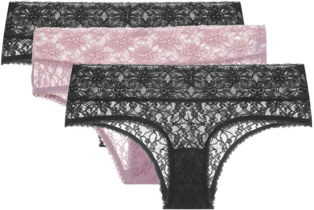 Imagem principal Kit 3 Calcinhas Caleçon Sweet Lace Preto/Quail Loungerie incolor Loungerie incolor