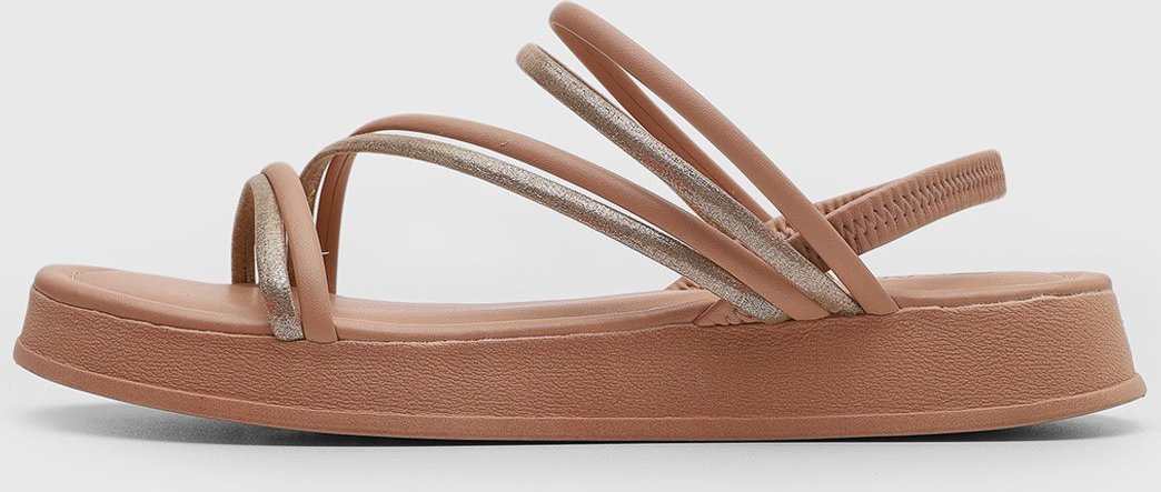 Rasteira Feminina Via Uno Tiras Metalizadas