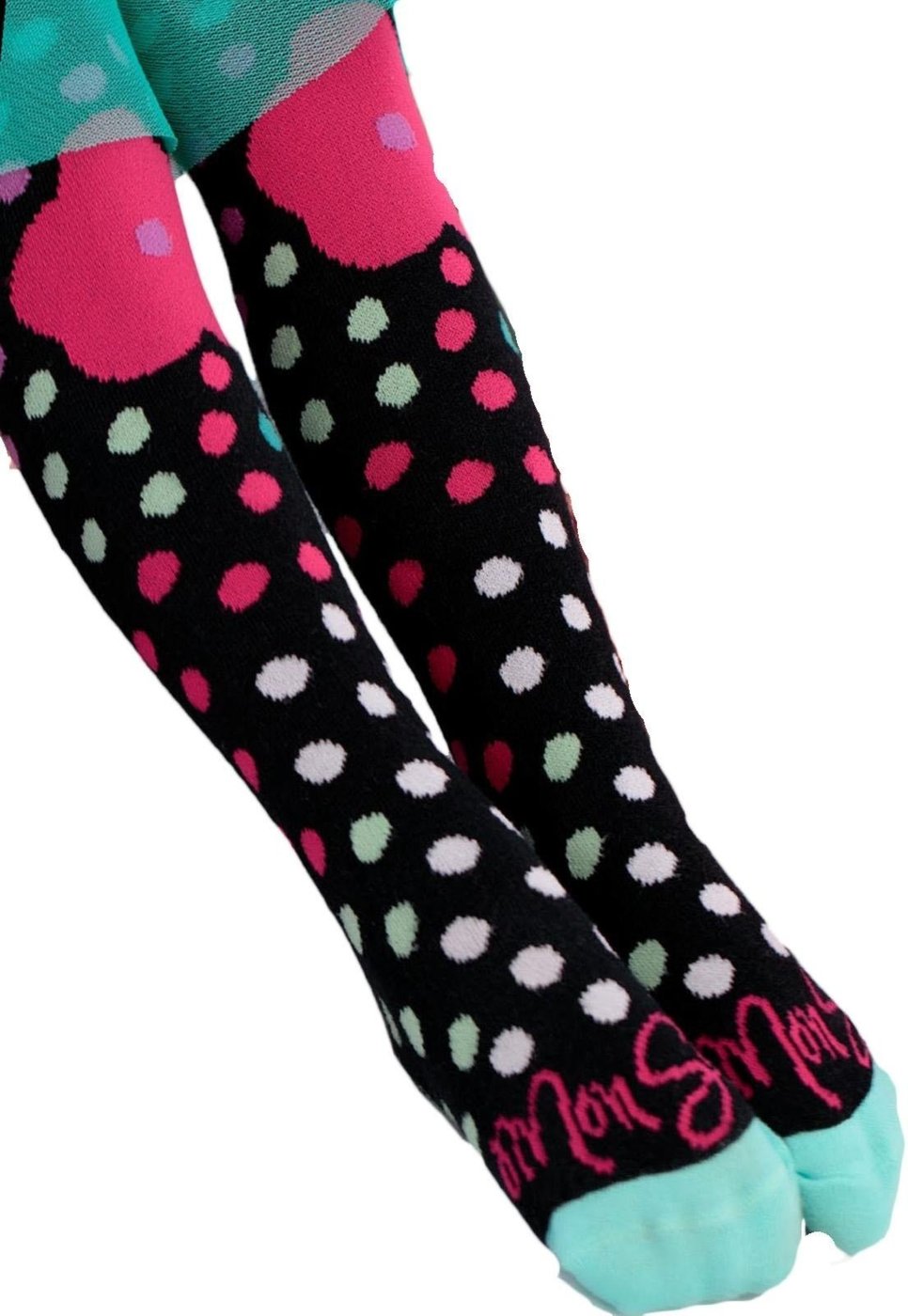 Infantil - Meia Longa Preta Bolinhas Mon Sucrê