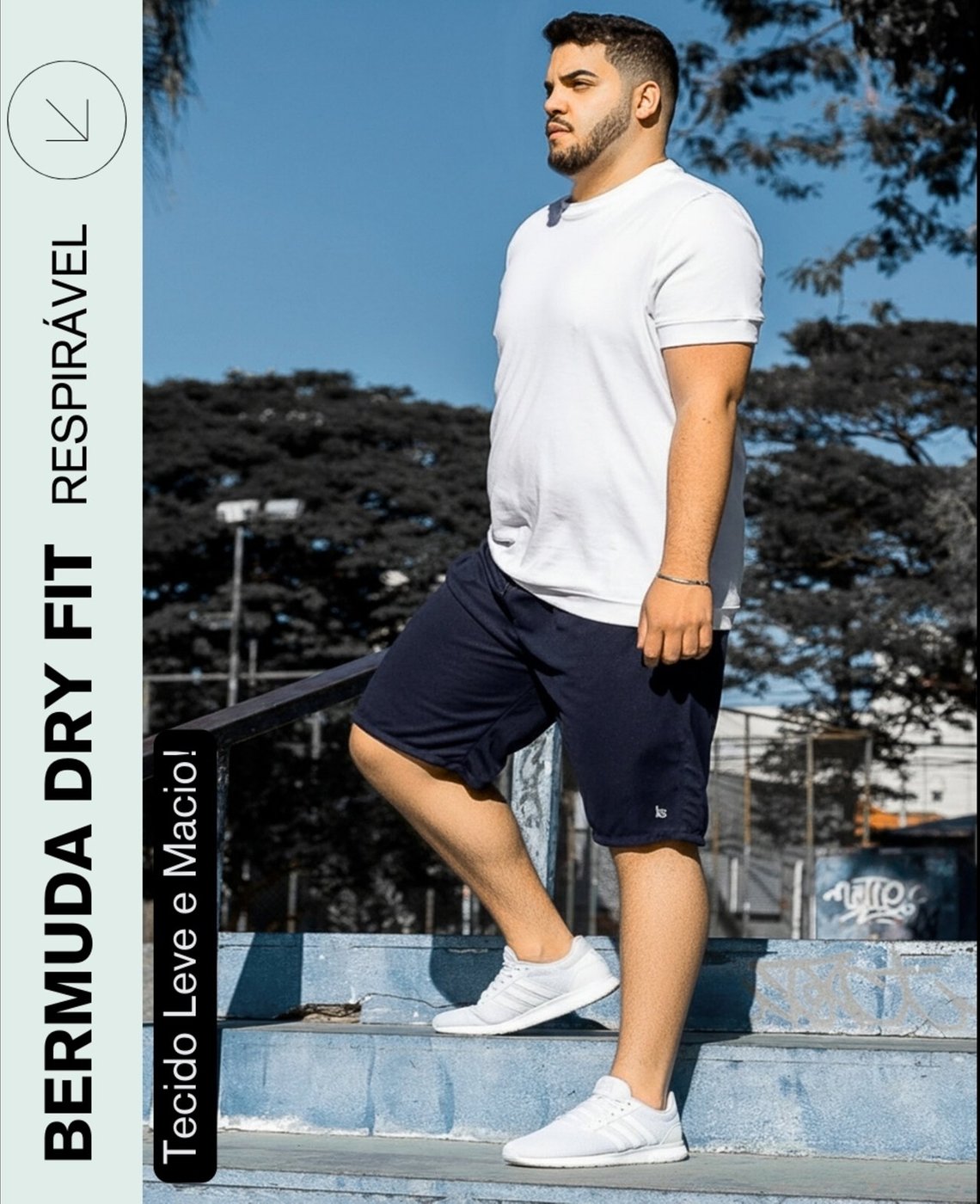 Imagem principal Bermuda Plus Size Masculina Esporte Short Treino Academia Tamanho Grande KS azul/azul marinho KS azul/azul marinho