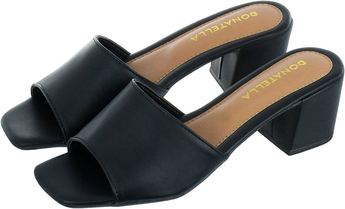 Sandália Feminina Tamanco Salto Alto Bloco CM Calçados Liso